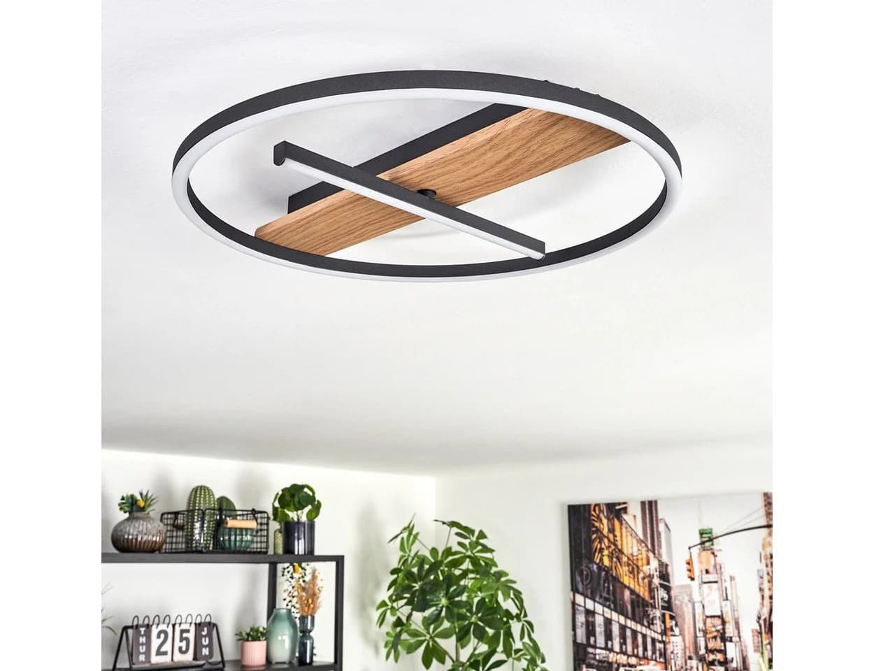 hofstein Deckenleuchte LED Schwarz/Weiß Boho-Design - Bild 5