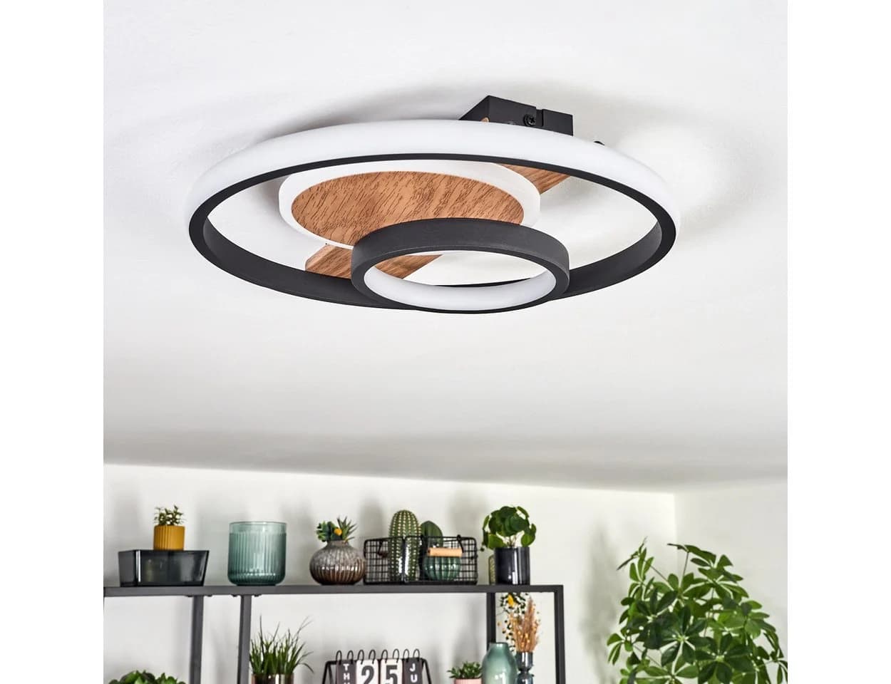 hofstein Deckenleuchte Metall/Kunststoff Schwarz/Weiß Boho Design - Bild 5