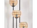 hofstein Stehlampe Retro Design Schwarz/Natur Bernsteinfarben E14 Bild 3