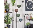 hofstein Stehlampe Retro Design Holz Metall Riffelglas Bild 1