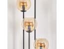 hofstein Stehlampe Retro Design Schwarz/Natur mit Glasschirmen Bild 3