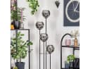 hofstein Stehlampe Retro Design Holz Metall Glas Schwarz Chrom Bild 1