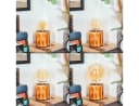 hofstein Tischleuchte Holz Boho Design E27 Bild 1