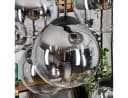 hofstein Hängeleuchte Metall/Glas Schwarz/Rauchfarben/Klar 8xE27 Bild 3