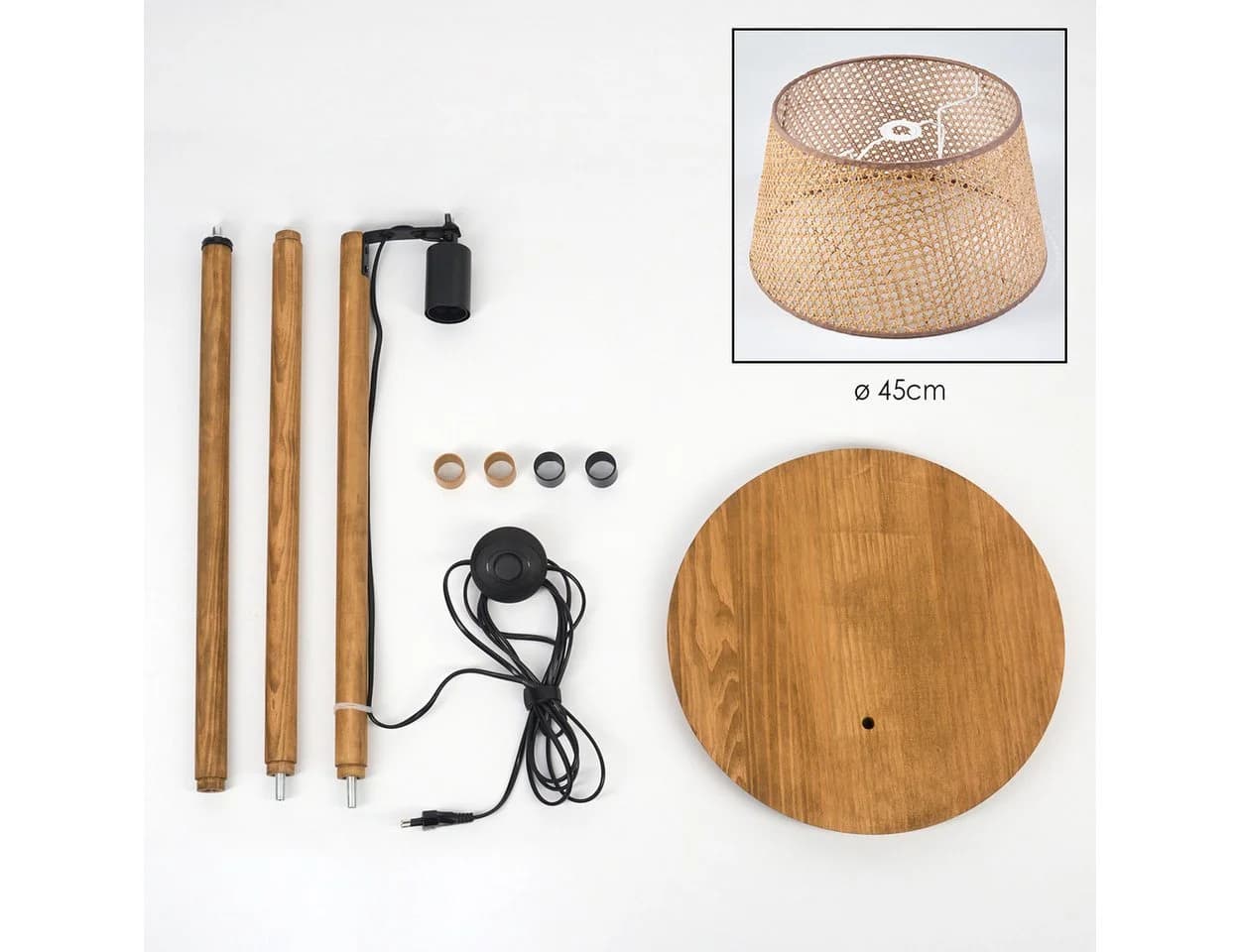 hofstein Stehlampe Rattan/Wienergeflecht Boho-Style - Bild 5
