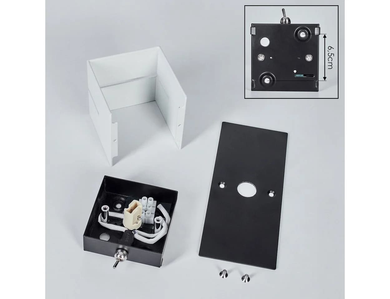 hofstein Wandleuchte Schwarz/Weiß Modern Up&Down Leuchte mit Schalter - Bild 5