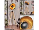 hofstein Stehlampe Holz/Metall Boho Schwarz/Gold Bild 2