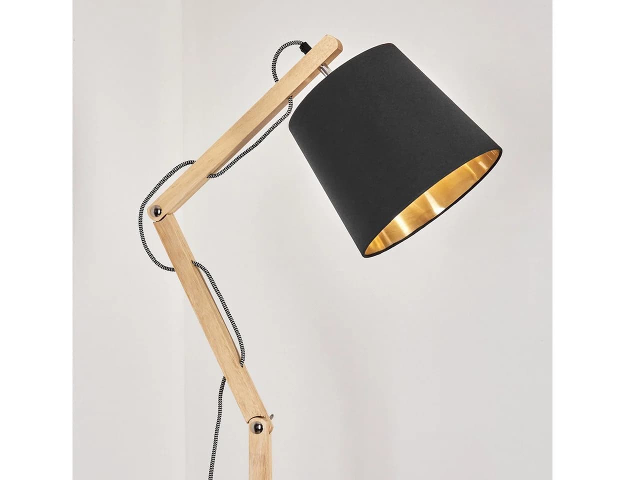 hofstein Stehlampe Boho Design Holz Metall Stoff - Bild 5