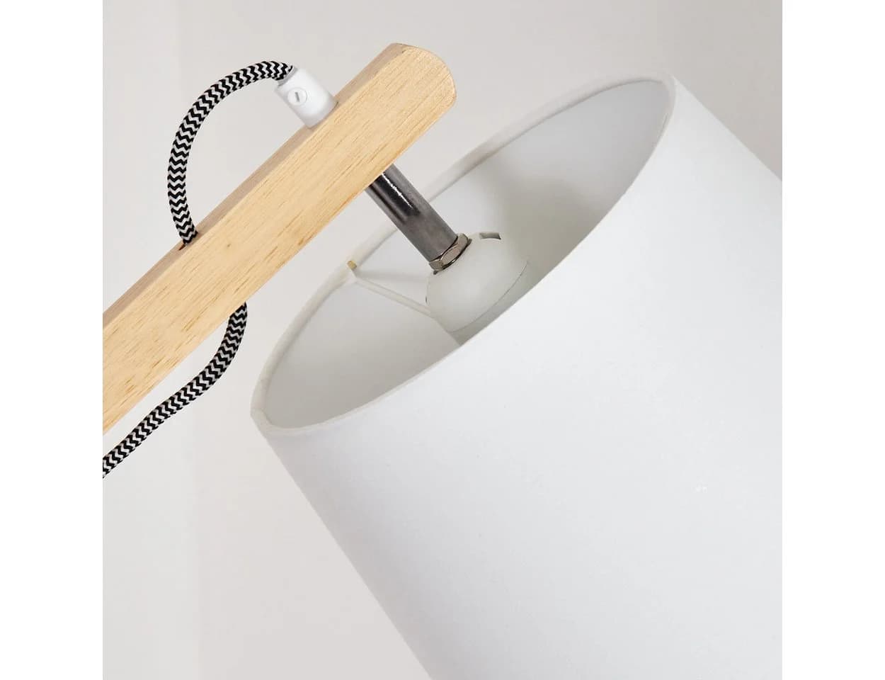 hofstein Stehlampe Boho-Design Holz Metall Stoff verstellbar - Bild 3