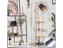Elegante Stehlampe aus Holz, Metall und Stoff Bild 4