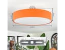 hofstein Deckenleuchte Modern Metall/Stoff Orange/Weiß E27 Bild 3