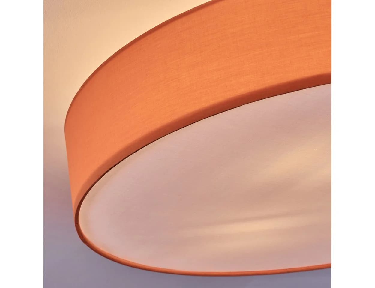 hofstein Deckenleuchte Modern Metall/Stoff Orange/Weiß E27 - Bild 4