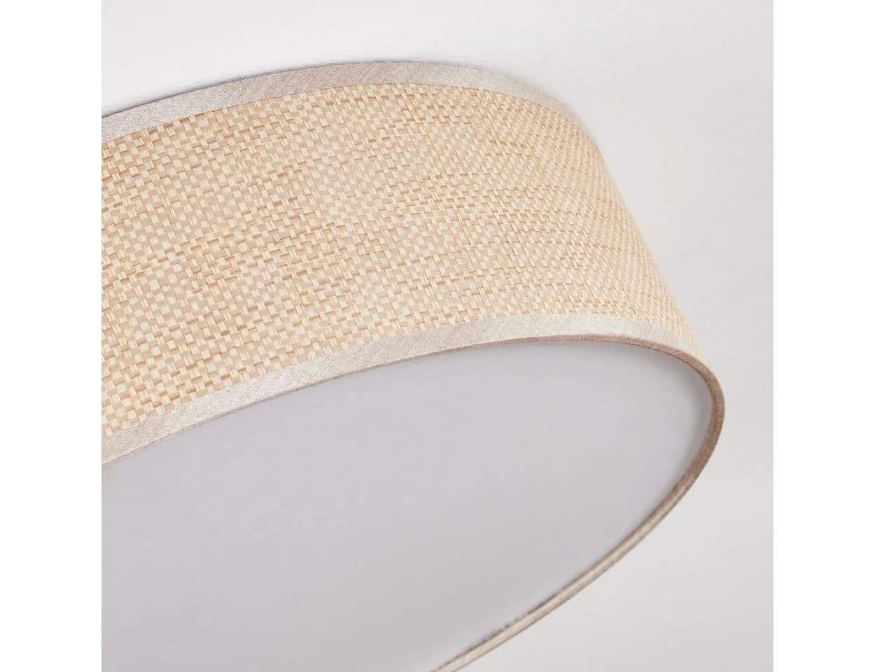 hofstein Deckenleuchte Boho-Design Metall Papiergeflecht Nickel Beige - Bild 3