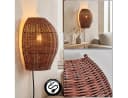 hofstein Wandleuchte Wandlampe Boho-Design Metall/Rattan Schwarz/Dunkelbraun E27 Bild 2