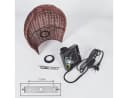 hofstein Wandleuchte Wandlampe Boho-Design Metall/Rattan Schwarz/Dunkelbraun E27 Bild 5