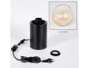 hofstein Tischleuchte Retro Design Metall Riffelglas Schwarz Bernstein E27 Bild 5