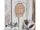 hofstein Wandleuchte Schwarz/Natur Metall/Rattan Boho-Design E27 Bild 4