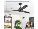hofstein Deckenventilator mit Beleuchtung Schwarz/Mahagoni 116 cm Bild 4