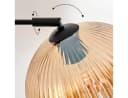 hofstein Stehlampe Metall/Riffelglas Schwarz/Bernstein Marmorfuß verstellbar Bild 3