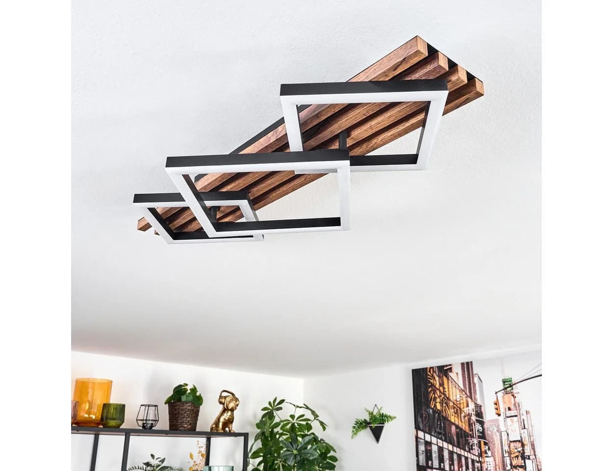 hofstein Deckenleuchte Modern Schwarz/Braun/Weiß - Bild 5