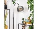 hofstein Bogenlampe Stehlampe Schwarz/Chrom Glas Retro Design Bild 1