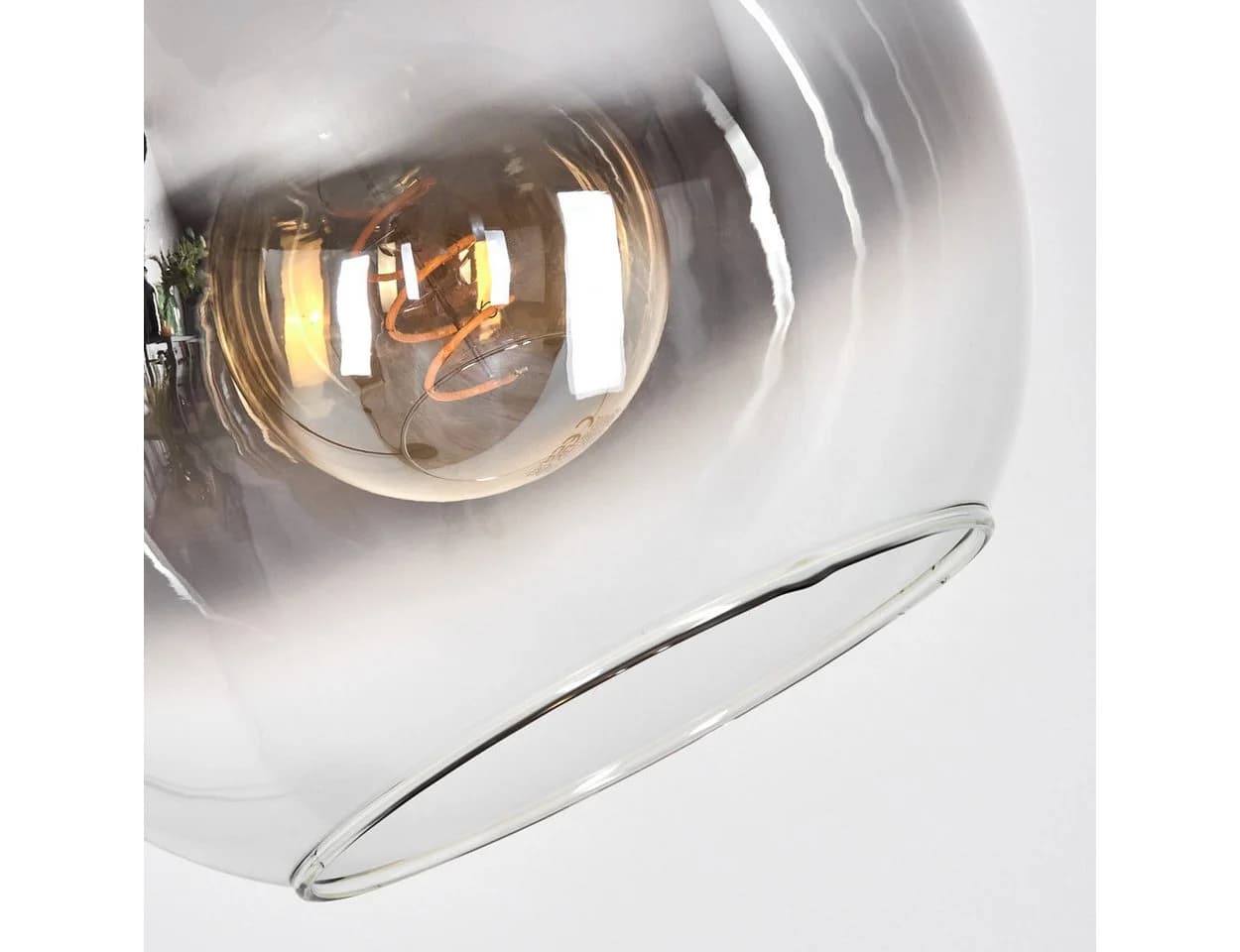 hofstein Bogenlampe Stehlampe Schwarz/Chrom Glas Retro Design - Bild 3