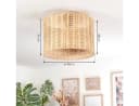 hofstein Deckenleuchte Boho Metall Rattan Schwarz Naturfarben E27 Bild 4