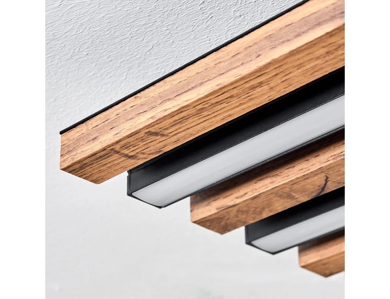 hofstein Deckenleuchte Holzoptik Schwarz Weiß - Bild 3