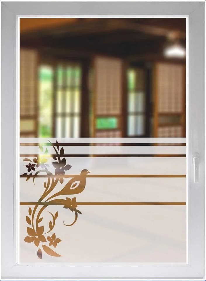 INDIGOS UG Fensterfolie FloraDekor Satin – Blickdicht & Satiniert - Bild 2
