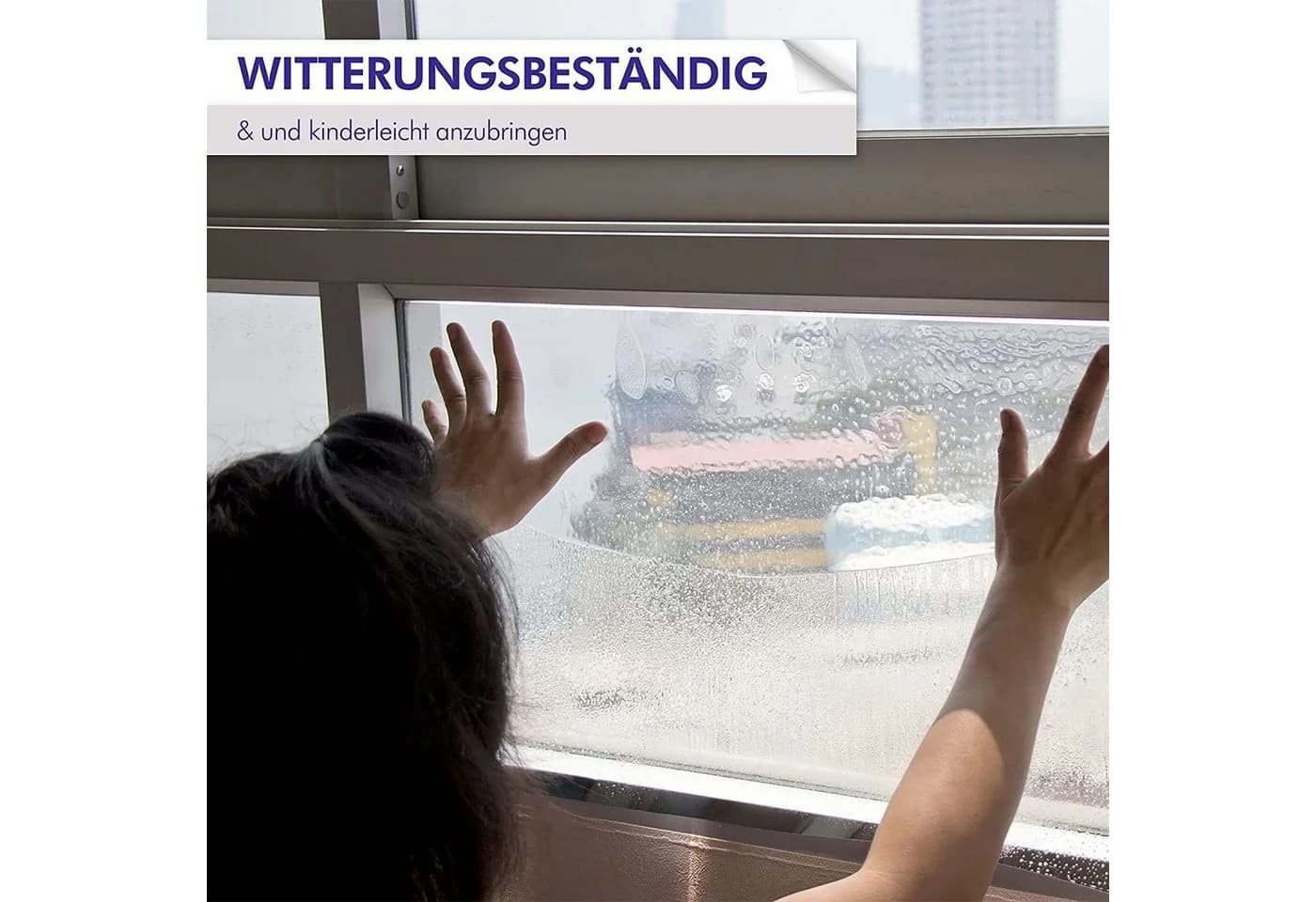 INDIGOS UG Fensterbild Dynamische Streifen G96 Silber Satiniert Glasdekorfolie - Bild 3