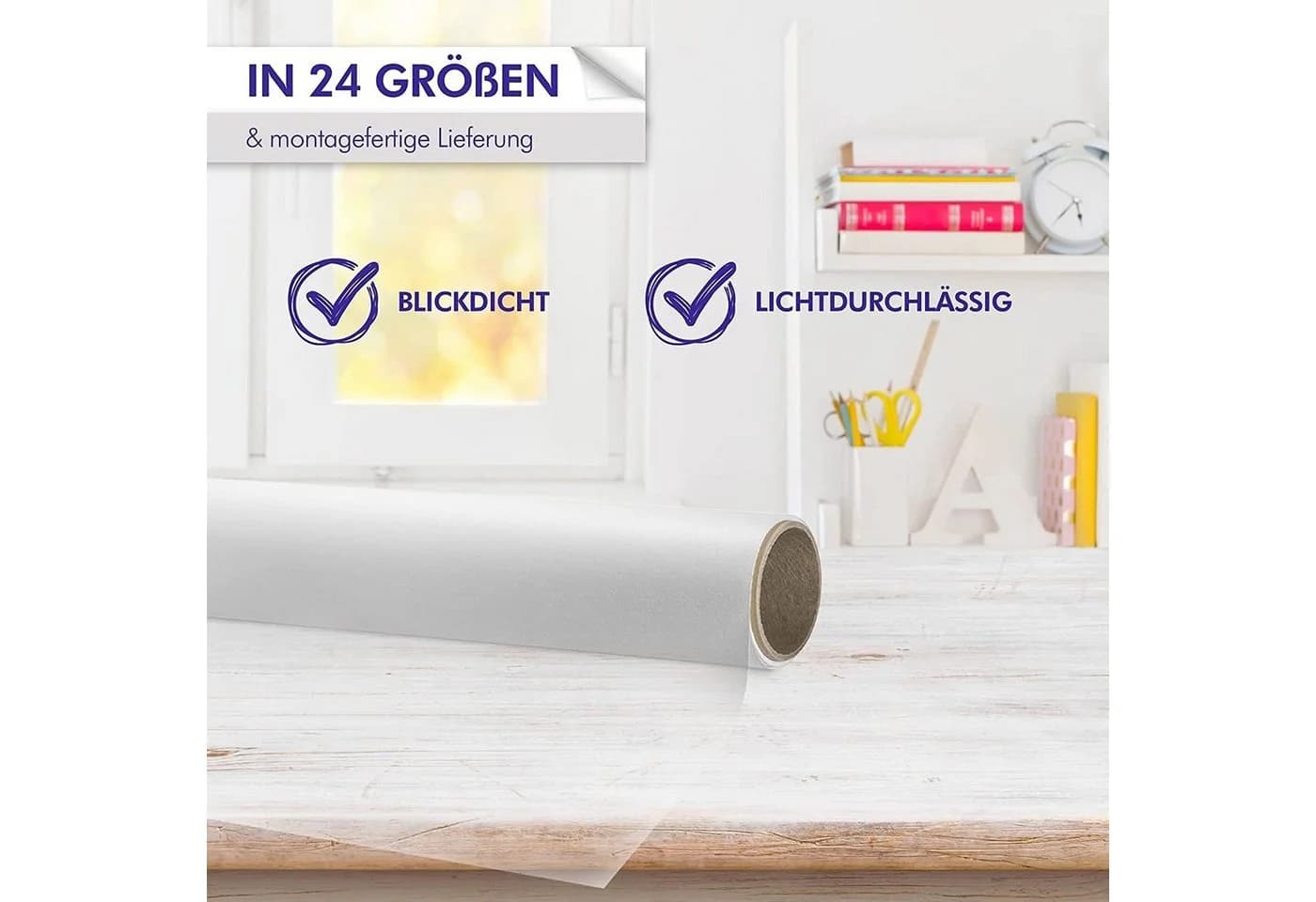 INDIGOS UG Fensterbild Dynamische Streifen G96 Silber Satiniert Glasdekorfolie - Bild 5