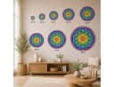 Nomiro Wandtattoo Blume des Lebens Bunt Selbstklebend Bild 1