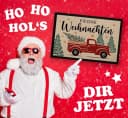 MoonWorks Weihnachtsfußmatte Retro Design Schwarz Bild 1