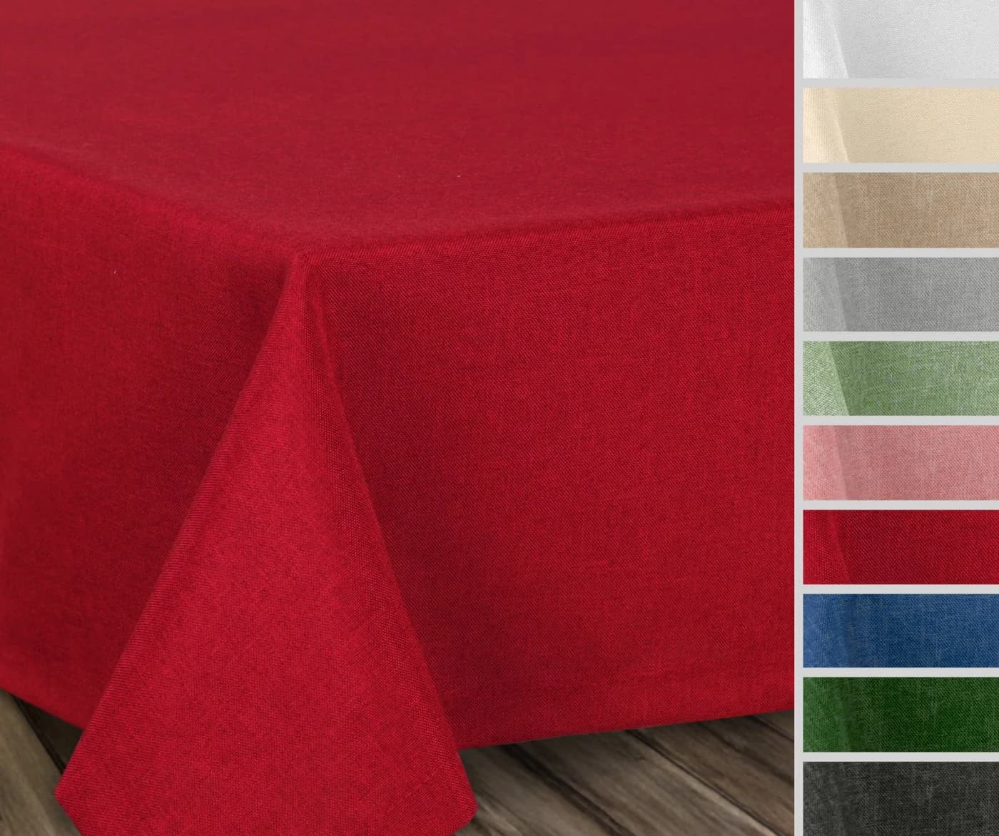 Beautex Tischdecke Bordeaux Fleckenabweisend Bügelfrei Lotuseffekt Leinenoptik - Bild 2