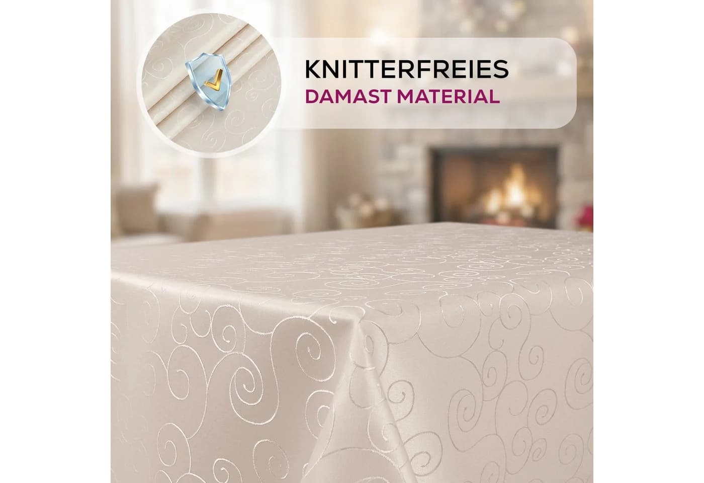 Beautex Tischdecke Damast Ornamente Bügelfrei Fleckenabweisend - Bild 4