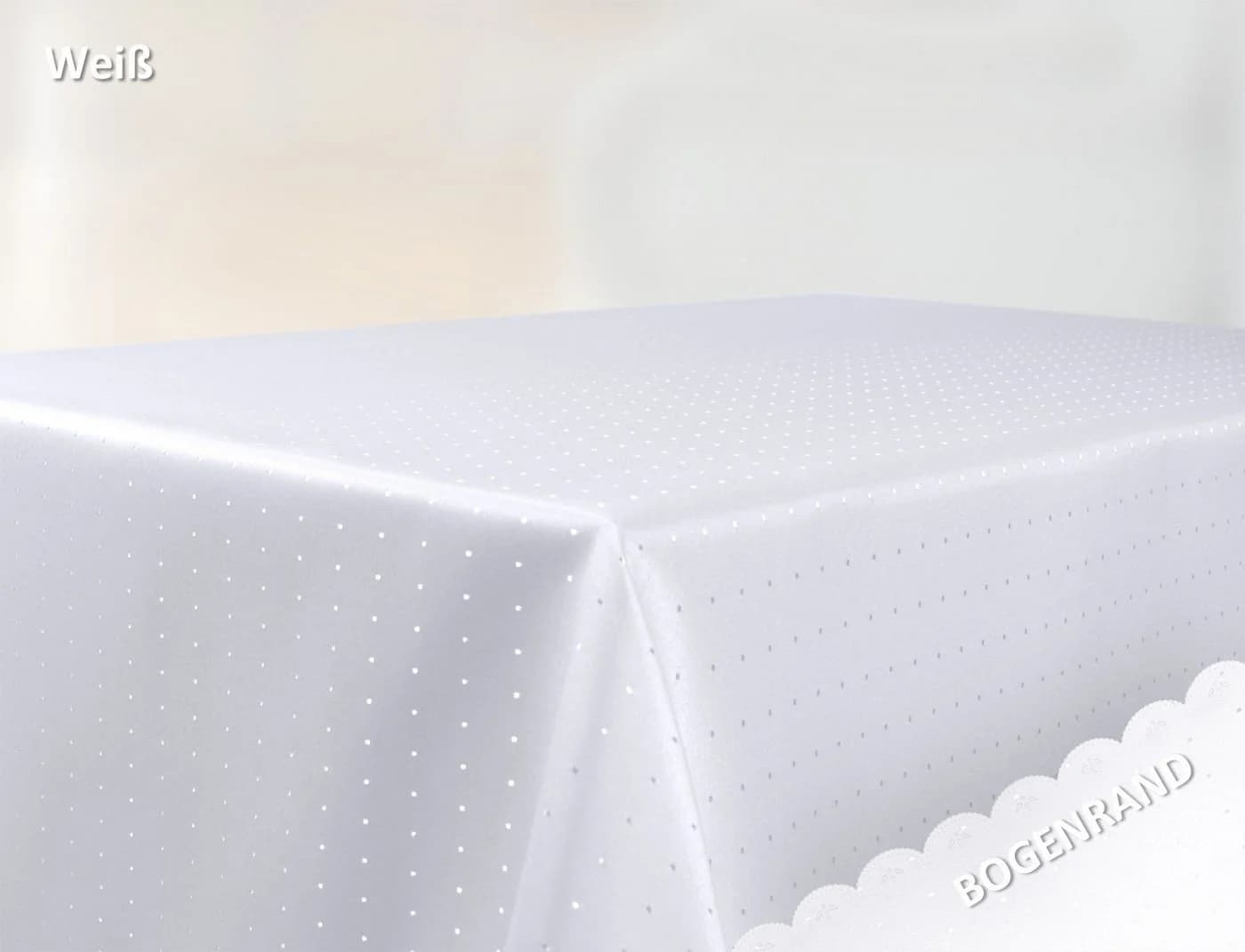 Beautex Tischdecke Weiß Punkte Bügelfrei Fleckabweisend Gastronomiequalität