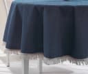 Beautex Tischdecke Garten Dunkelblau Wetterfest mit Fransen Bild 2