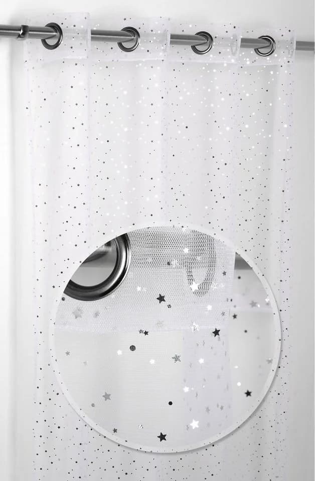 Beautex Ösengardine Transparent mit Glitzer Sternen 140x260 cm - Bild 3