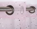 Beautex Ösenschal Gardine mit Glitzer Sternen Transparent Rose Bild 1