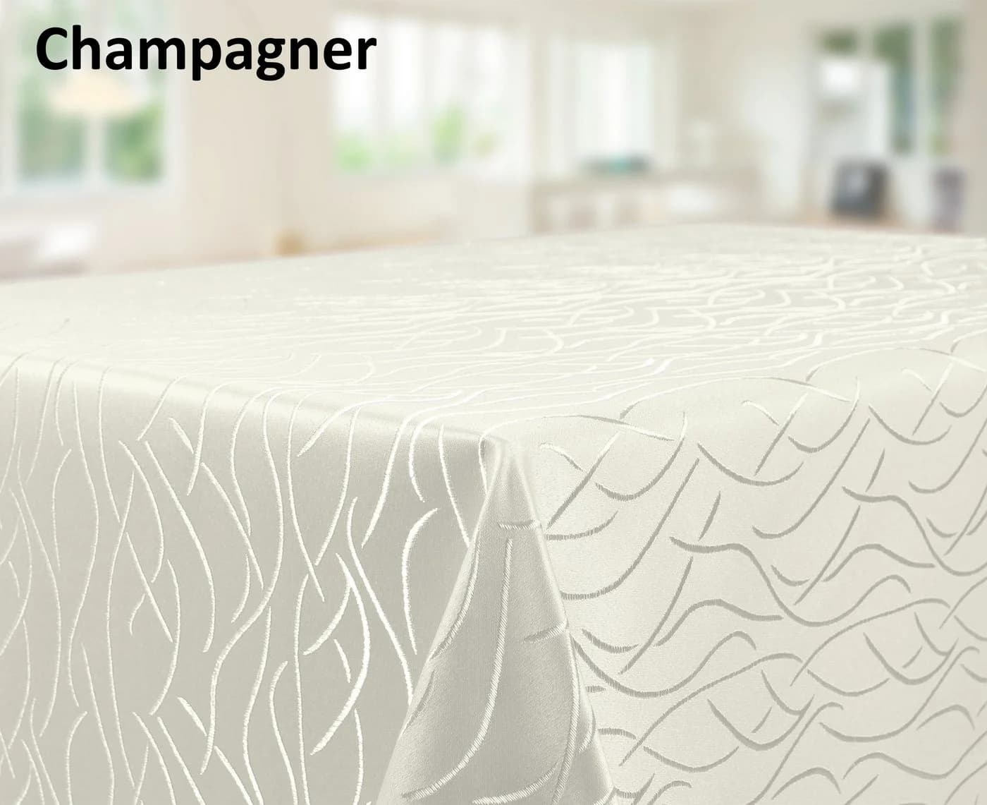 Beautex Tischdecke Damast Jacquard Streifenmuster Bügelfrei Beige