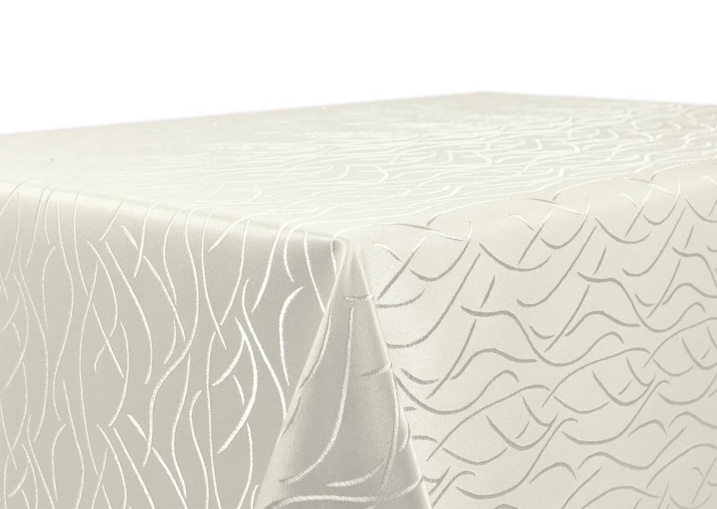 Beautex Tischdecke Damast Jacquard Streifenmuster Bügelfrei Beige - Bild 2