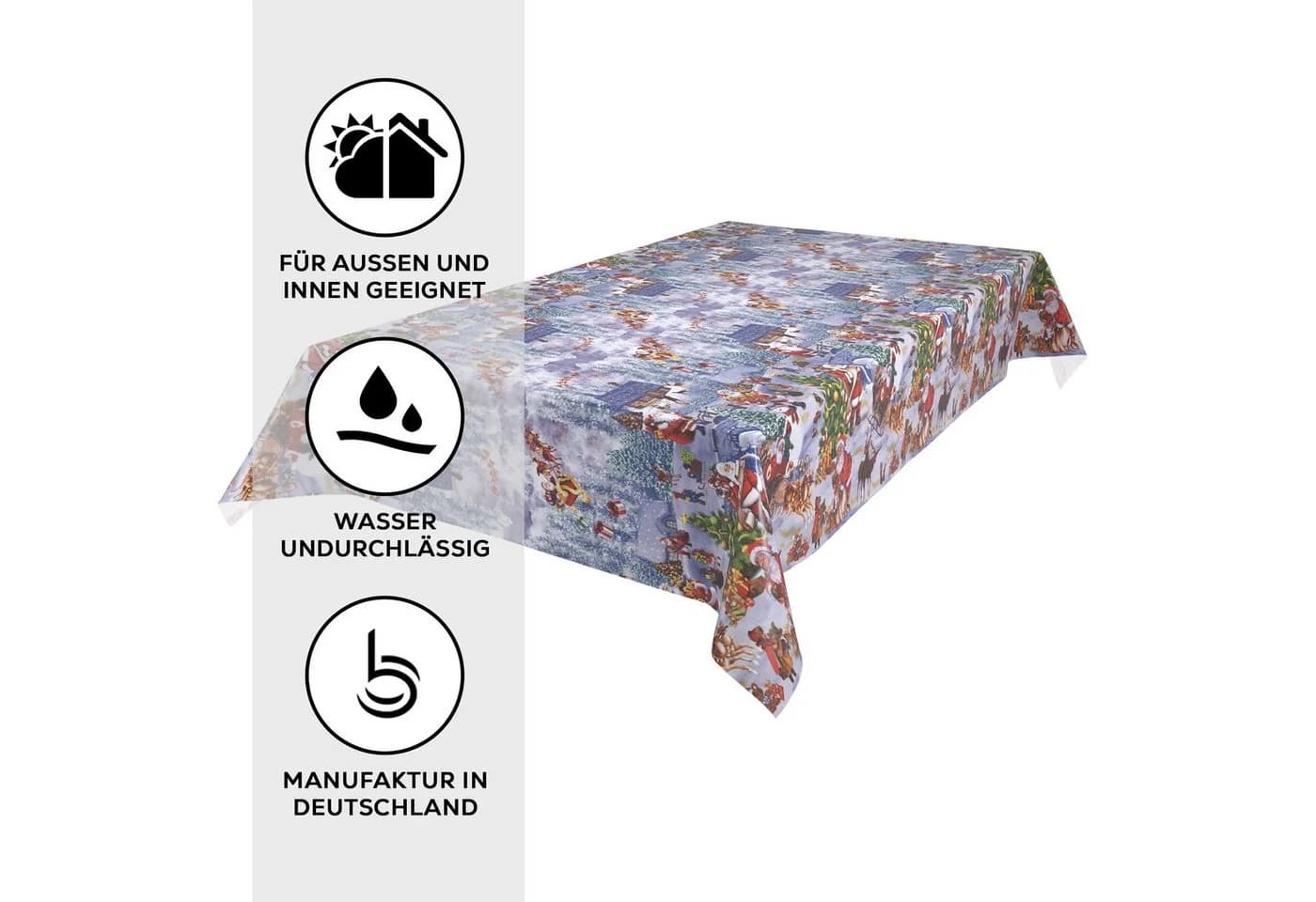 Beautex Wachstuchtischdecke Weihnachten Bunt Abwischbar - Bild 4
