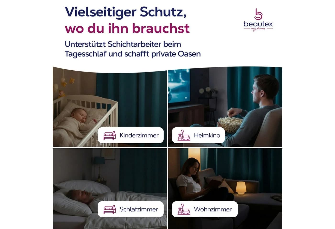 Beautex Verdunkelungsvorhang Kräuselband blickdicht grün - Bild 4