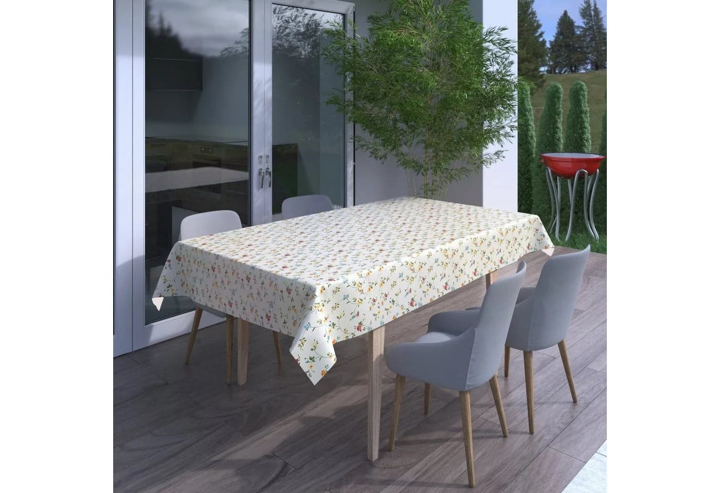Beautex Wachstuchtischdecke Glatt Klassisch Blümchen Abwischbar