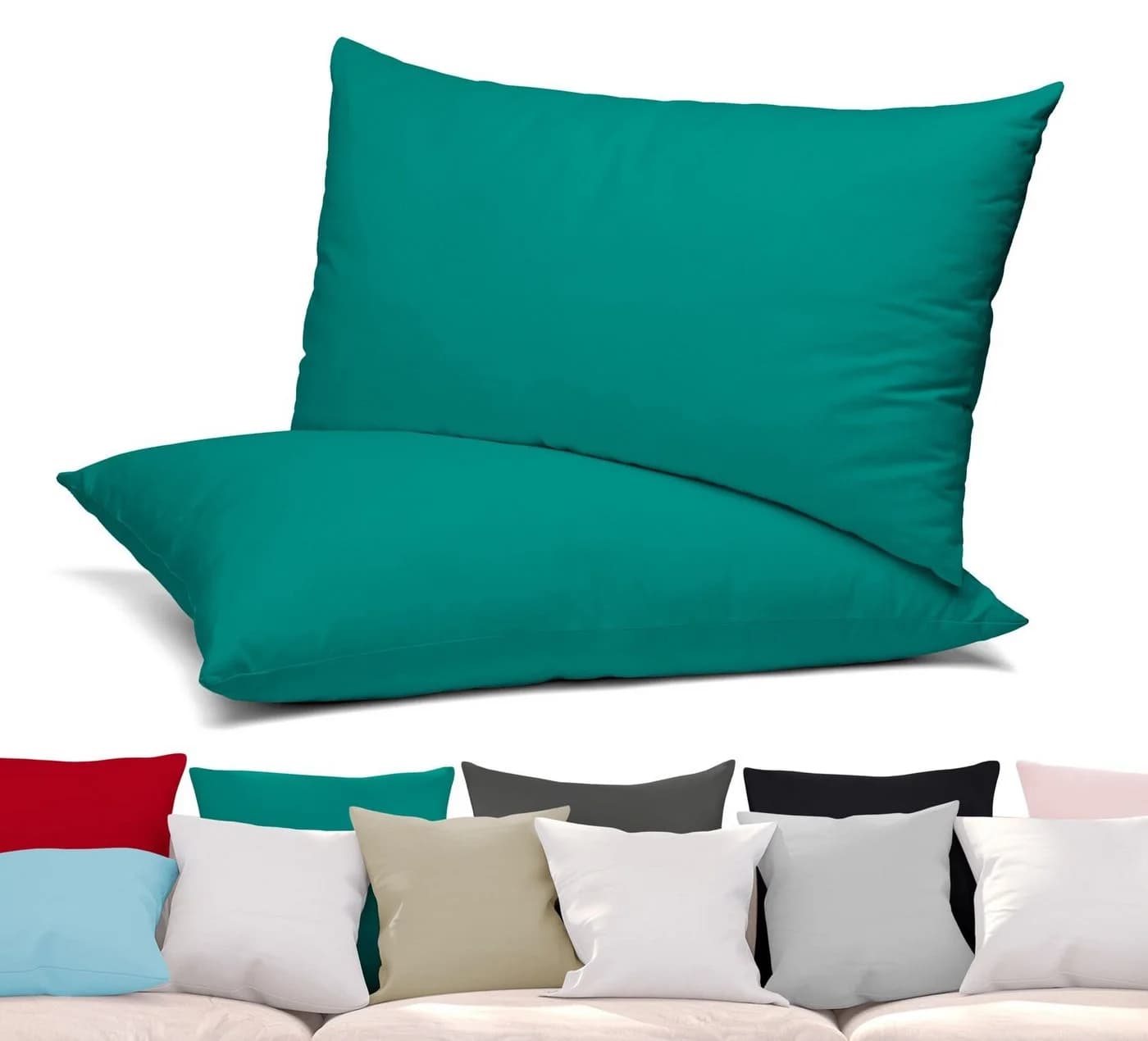Beautex Kissenhüllen 2er Set Baumwolle Jersey 160g/m² - Bild 2