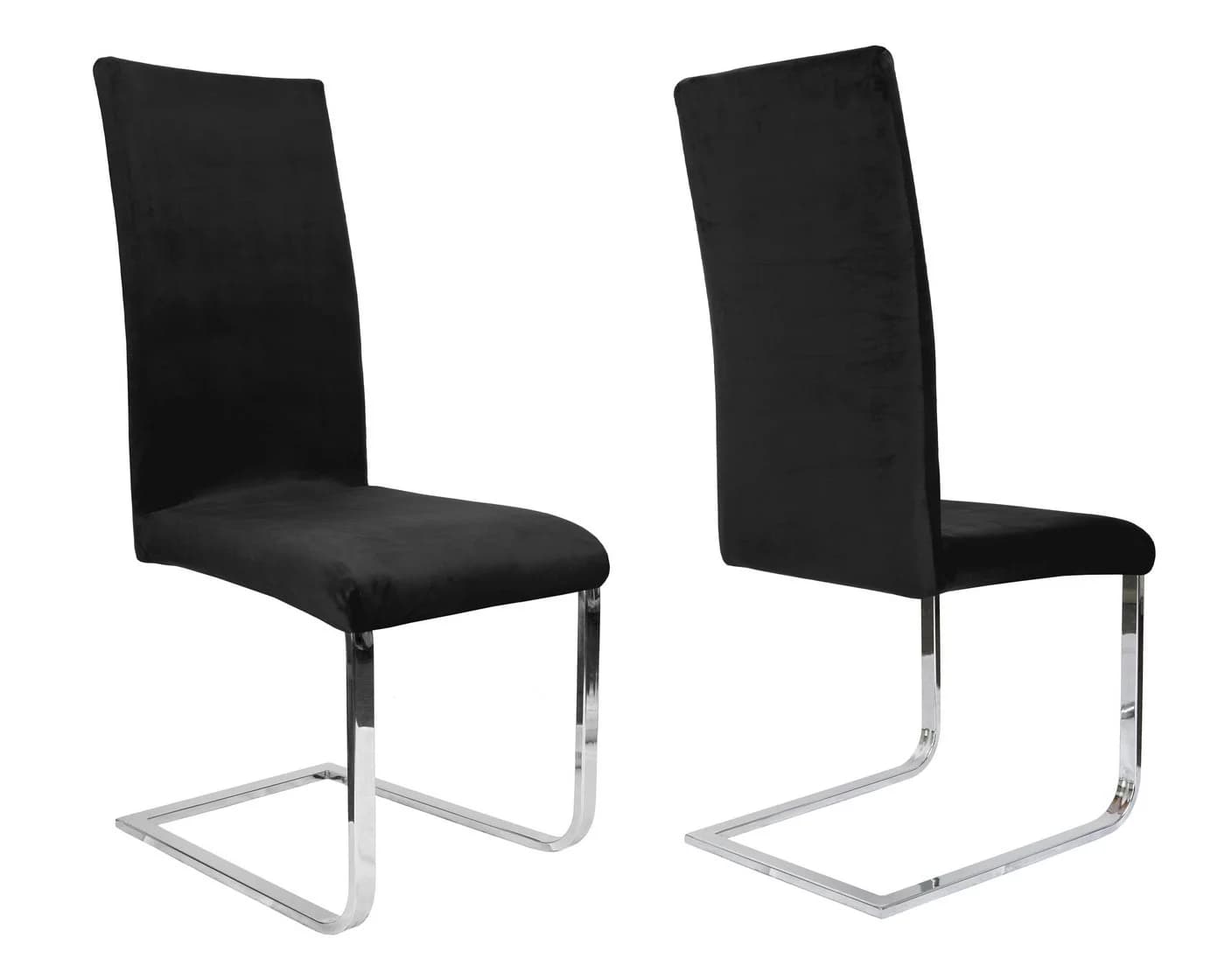 Beautex Stuhlhusse Lea Schwarz Samt Mikrofaser Stretch Husse - Bild 1