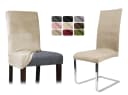 Beautex Stuhlhusse 2er Set LEA Samt Mikrofaser Beige Bild 2