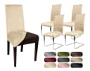 Beautex Stuhlhusse 4er Set LEA Beige Samt Mikrofaser Stretch Bild 2