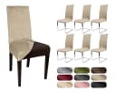 Beautex Stuhlhusse Samt Stretch 6er Set LEA Beige Bild 2