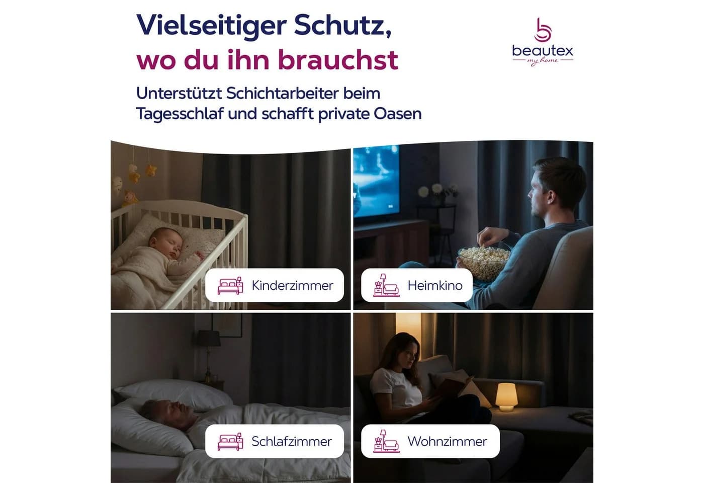 Beautex Verdunkelungsvorhang Kräuselband Verdunkelnd - Bild 4